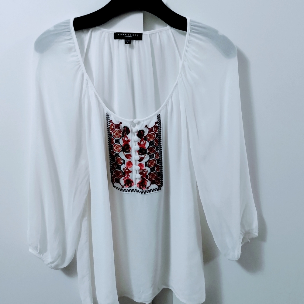 EUC Sanctuary Boho Embroidered Blouse